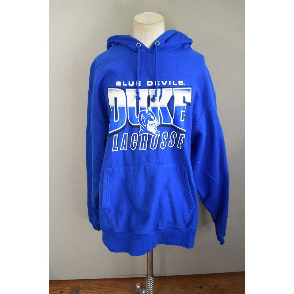 Champion Hoodie XL Blue Duke Lacrosse Reverse Weave Mens Pullover Sweatshirt Vtg